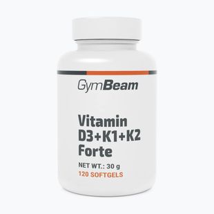 Vitamíny D+K GymBeam Vitamín D3+K1+K2 Forte 120 kapsúl