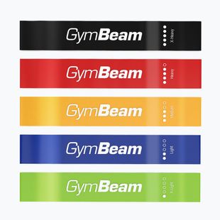 Sada posilňovacích pásov GymBeam Resistance 5 5 ks. multicolor