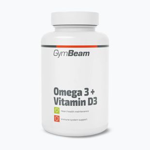 Mastné kyseliny + vitamín D3 – doplnok stravy GymBeam Omega 3 + D3 90 kapsułek