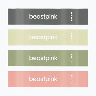 Sada posilňovacích gúm GymBeam 4 ks black/olive/green/peach