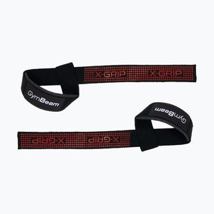 Vzpieračské trhačky GymBeam X-Grip black/red