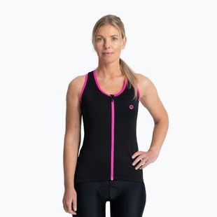 Dámsky cyklistický dres Rogelli Abbey Tank Top W black / pink