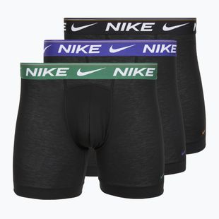 Pánske boxerky Nike Dri-FIT Ultra Comfort 3 pary black evrgreen aura/deep night/black waistband