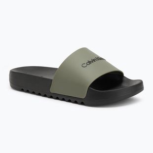 Pánske šľapky Calvin Klein HM0HM01063 Chuncky Pool Slide Rub Smokey Olive/Black