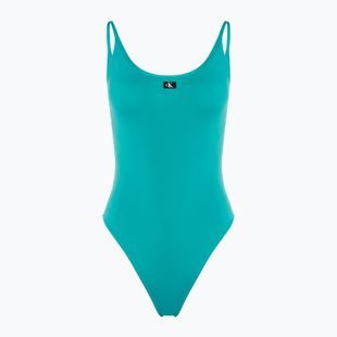 Dámske jednodielne plavky Calvin Klein Scoop One Piece blue ocean