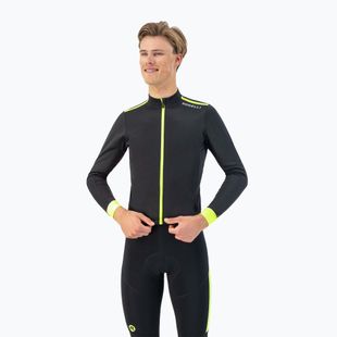 Pánske cyklistické tričko s dlhým rukávom Rogelli Core black / fluor yellow