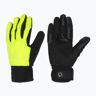 Pánske cyklistické rukavice Rogelli Essential Winter Waterproop fluorescent yellow