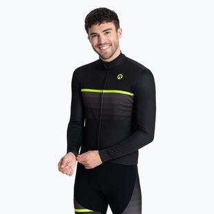 Pánsky cyklistický Longsleeve Rogelli Hero II black/fluor