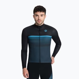 Pánske cyklistické tričko s dlhým rukávom Rogelli Hero II black/blue