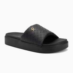 Dámske šľapky Tommy Hilfiger Platform Monogram Poolslide black