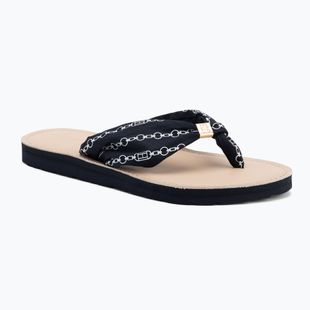 Dámske žabky Tommy Hilfiger Chain Print Elevated Sandal space blue