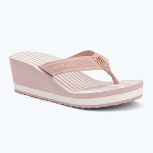 Dámske žabky Tommy Hilfiger Stripes Wedge Beach Sandal foggy pink