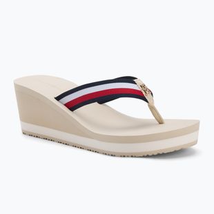 Dámske žabky Tommy Hilfiger Corporate Wedge Beach Sandal muslin