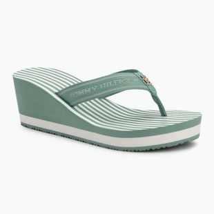 Dámske žabky Tommy Hilfiger Stripes Wedge Beach Sandal charming green
