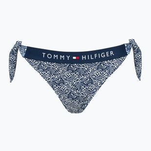 Tommy Hilfiger Cheeky Side Tie Bikini Bottom Tlač ilustrovaná vlna dark night navy