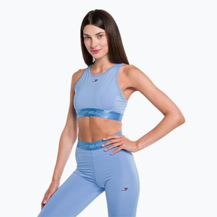 Modrá fitness podprsenka Tommy Hilfiger Essentials Mid Int Racer Back