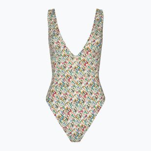 Plavky jednodielne dámske Tommy Hilfiger Plunge One Piece th multi monogram calico