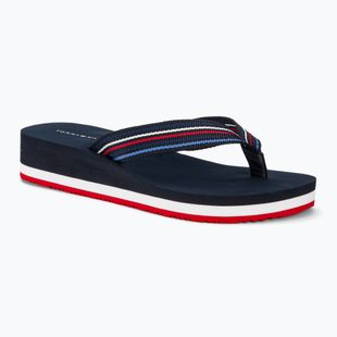 Dámske žabky Tommy Hilfiger Wedge Stripes Beach Sandal space blue