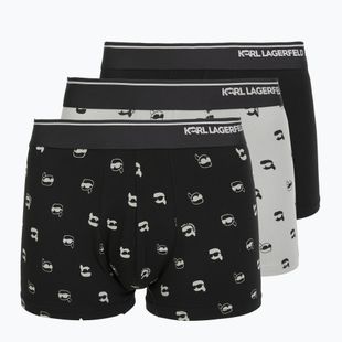 Pánske boxerky KARL LAGERFELD Ikon Aop Trunk 3 páry karl dot/ash black
