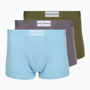 Pánske boxerky KARL LAGERFELD Essential Logo Trunk 3 páry olive/clear sky/excalibur