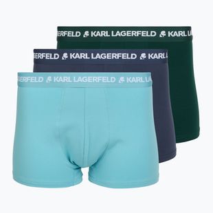 Pánske boxerky KARL LAGERFELD Logo Trunk Multiband 3 páry dark sea/indigo/blue