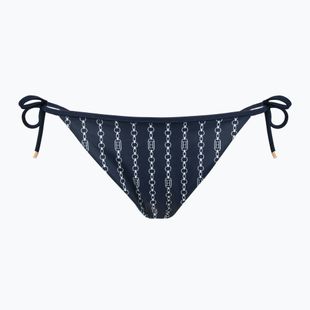 Tommy Hilfiger Cheeky String Spodný diel plaviek s bočnou kravatou Tlač vlajky reťaz dark night navy
