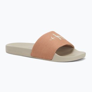 Dámske šľapky Calvin Klein YW0YW01835 Slide Monogram Wn tuscany/eggshell