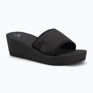 Calvin Klein dámske žabky YW0YW01725 Beach Wedge Slide Canvas triple black