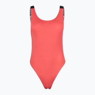 Dámske jednodielne plavky Calvin Klein KW0KW02754 Intense Power Rib Scoop Back One Piece-RP oslnivá koralová
