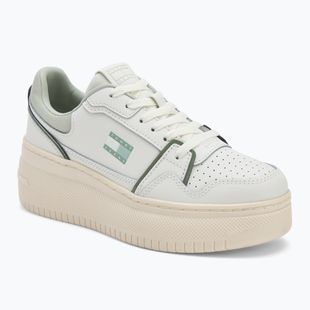 Dámske topánky Tommy Jeans Retro Basket Flatform ecru/misty sage