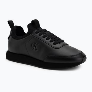 Pánske topánky Calvin Klein YM0YM01362 Retro Runner Ponožkové Šnurovacie Kožené triple black