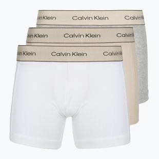 Pánske boxerky Calvin Klein LV00NB4447 Brief 3 páry oyster gray/grey heather/white