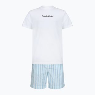 Pánske pyžamo Calvin Klein LV00NM2903 classic white top/aurora stripe