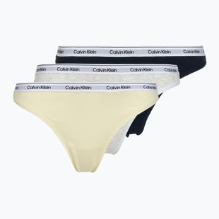 Dámske nohavičky tangá Calvin Klein LV00QD5209 Thong 3 pairs shoreline/snow heather/pear sorbe