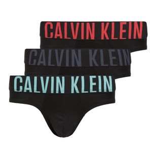 Pánske slipy Calvin Klein 000NB3610A Hip Brief 3 pairs black w/ombre blue logo/black w/c