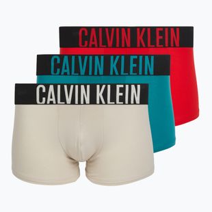 Pánske boxerky Calvin Klein 000NB3608A Trunk 3 páry oatmeal/aged redwood/bright turquoi