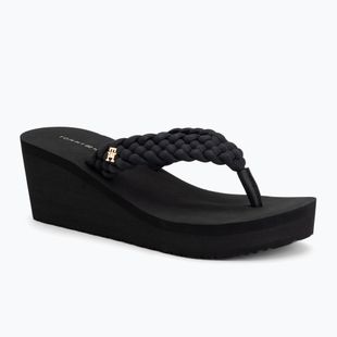 Dámske žabky Tommy Hilfiger Wedge Braided Summer Sandal black