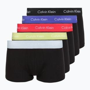 Boxerky Calvin Klein LV00NB4412 Low Rise Trunk 5 pairs black with green bloom wb/black with dazzlin