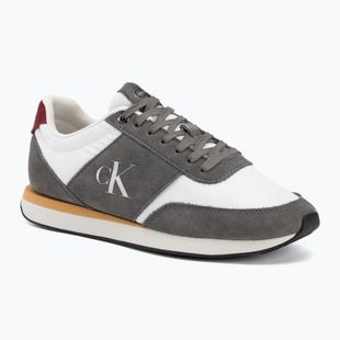Pánske topánky Calvin Klein HM0HM02212 Retro Runner Bans Leather Suede granite gray/white/rhubarb