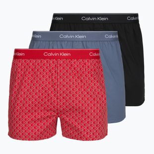 Pánske boxerky Calvin Klein LV00NB4727 Boxer Slim black/prep emblem goji berry/grisai