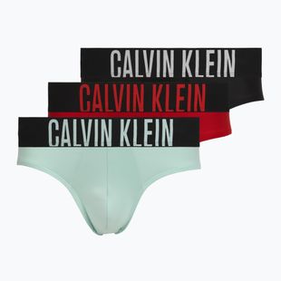 Pánske slipy Calvin Klein 000NB3610A Hip Brief black/goji berry/aqua blue