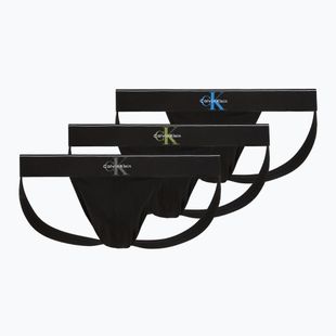 Pánske slipy Calvin Klein LV00NB4644 Jock Strap black bodies w/ granite gray/poseid