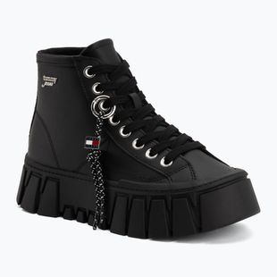Dámske topánky Tommy Jeans Platform Sneaker Leather Mc black