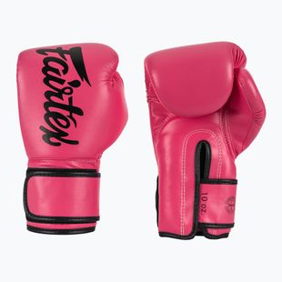 Boxerské rukavice Fairtex Microfiber pink/black barefoot