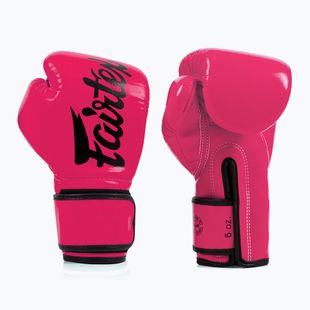 Boxerské rukavice Fairtex Microfiber pink/black barefoot