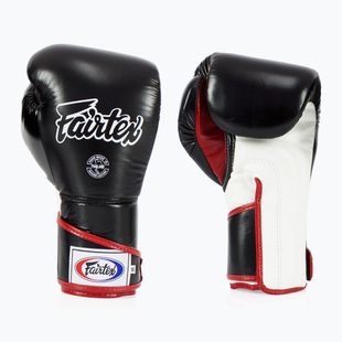 Štýlové boxerské rukavice Fairtex Angular Sparring - uzamknutý palec čierna/biela/červená