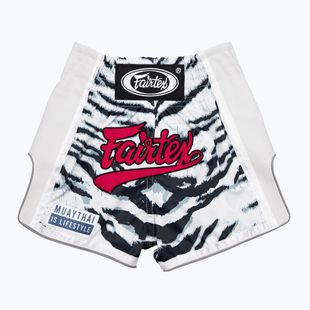 Detské boxerské šortky Fairtex BSK2103 "White Tiger" biele