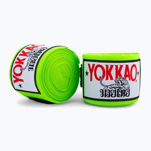 Boxerské bandáže YOKKAO Premium Handwraps 400 cm neónovo zelené