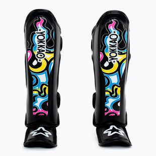 Chrániče holennej kosti a chodidla Yokkao Flames black