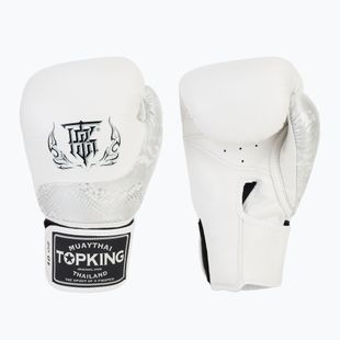 Boxerské rukavice Top King Muay Thai Power Snake white/silver